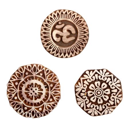 Set of 3 Piece New Mix Wooden Printing Block